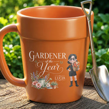 Load image into Gallery viewer, Personalized Flower Pot Ceramic Mug Custom Gardener Gift
