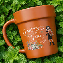 Load image into Gallery viewer, Personalized Flower Pot Ceramic Mug Custom Gardener Gift
