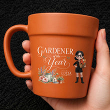 Load image into Gallery viewer, Personalized Flower Pot Ceramic Mug Custom Gardener Gift
