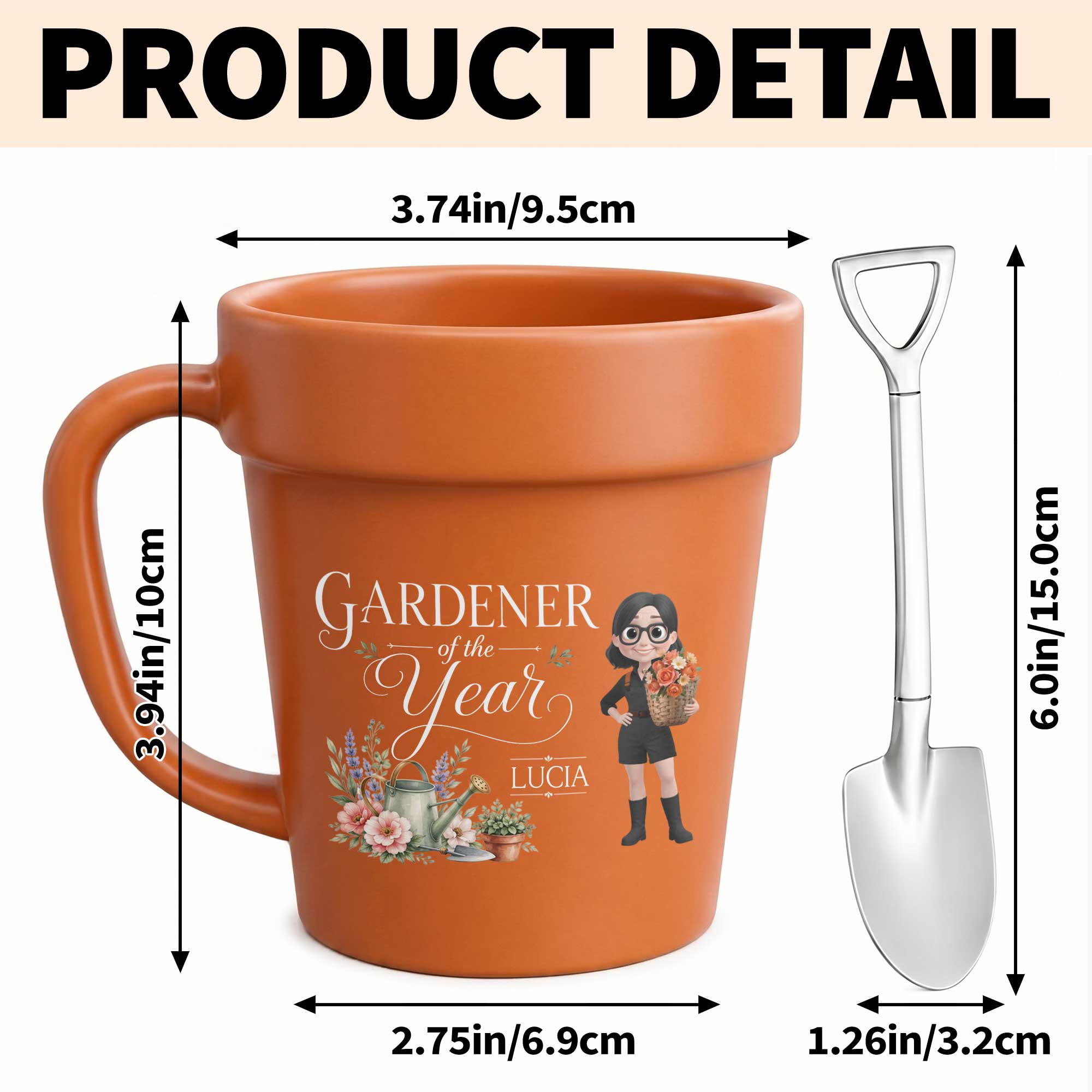 Personalized Flower Pot Ceramic Mug Custom Gardener Gift