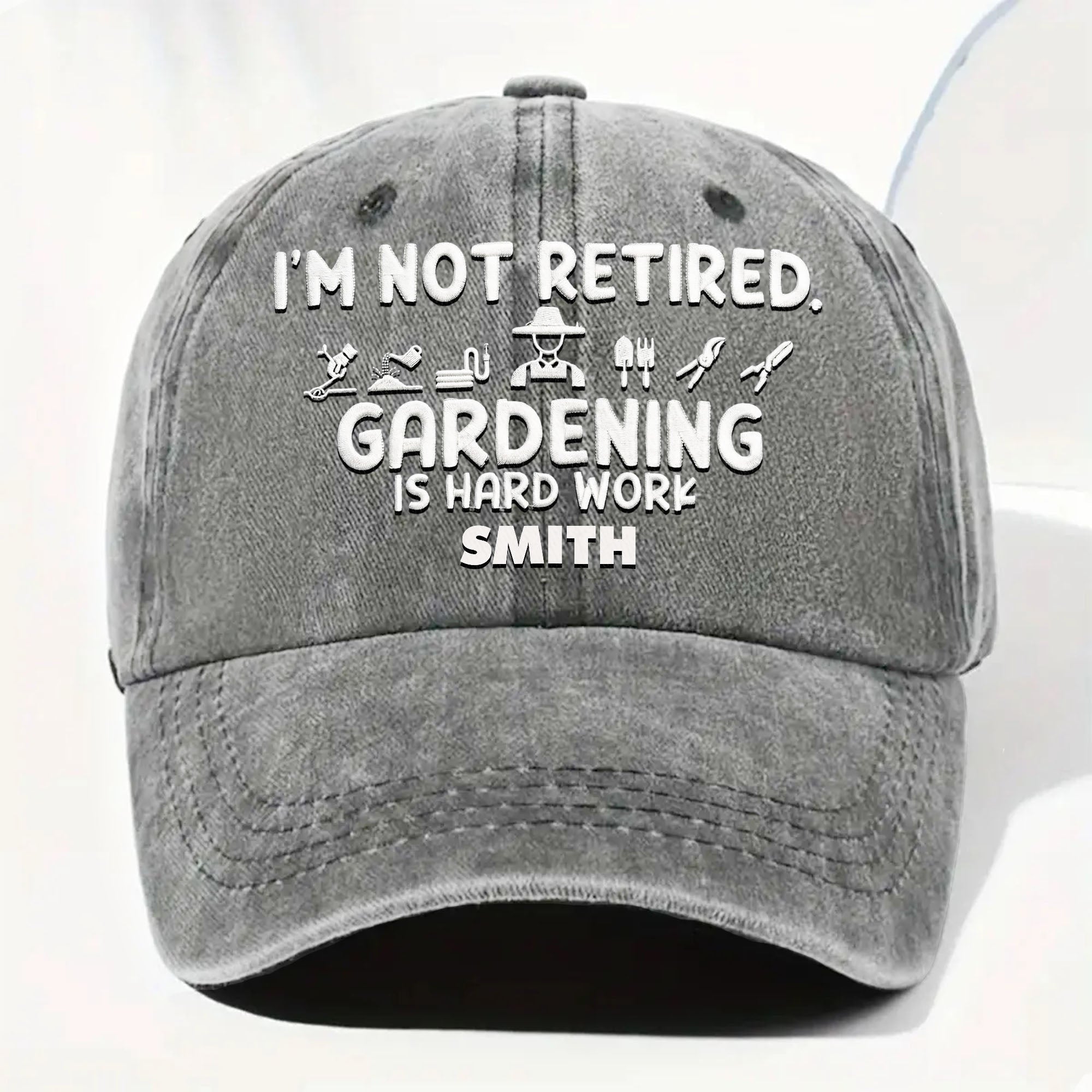 Personalized Washed Denim Cap Gardening Gift for Dad