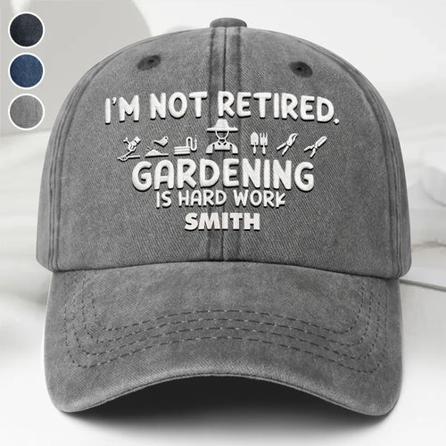Personalized Washed Denim Cap Gardening Gift for Dad
