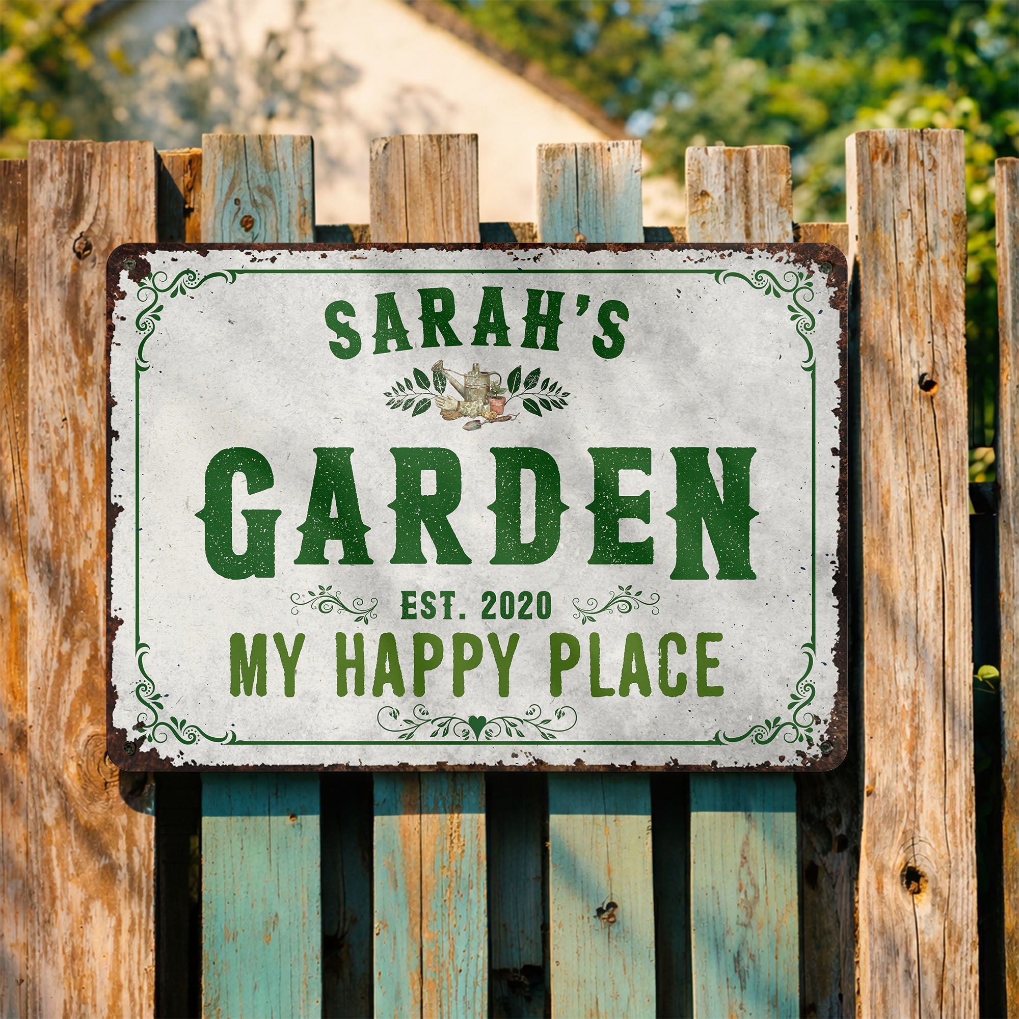 Personalized Metal Sign Garden Decor Custom Name Gift for Mom