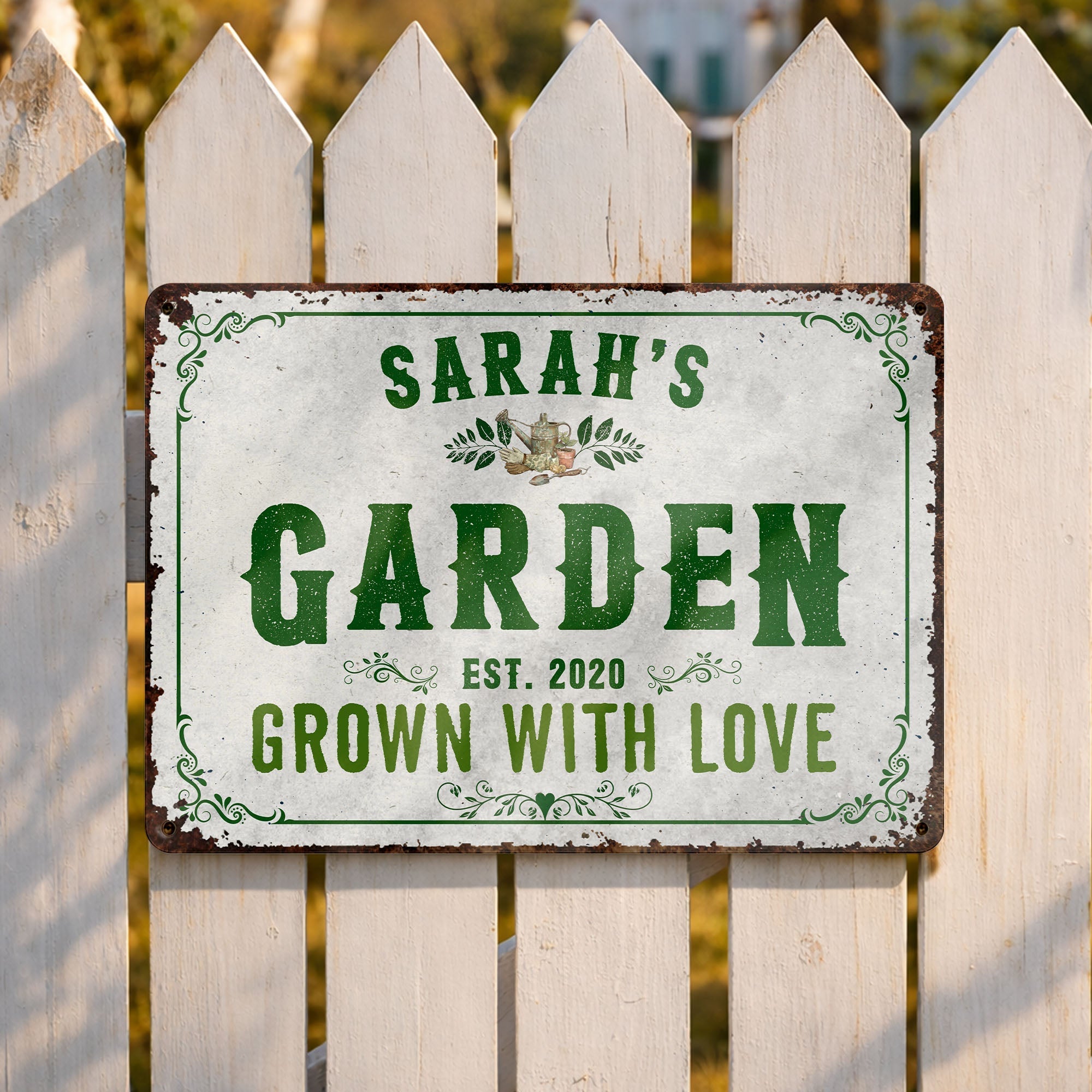 Personalized Metal Sign Garden Decor Custom Name Gift for Mom