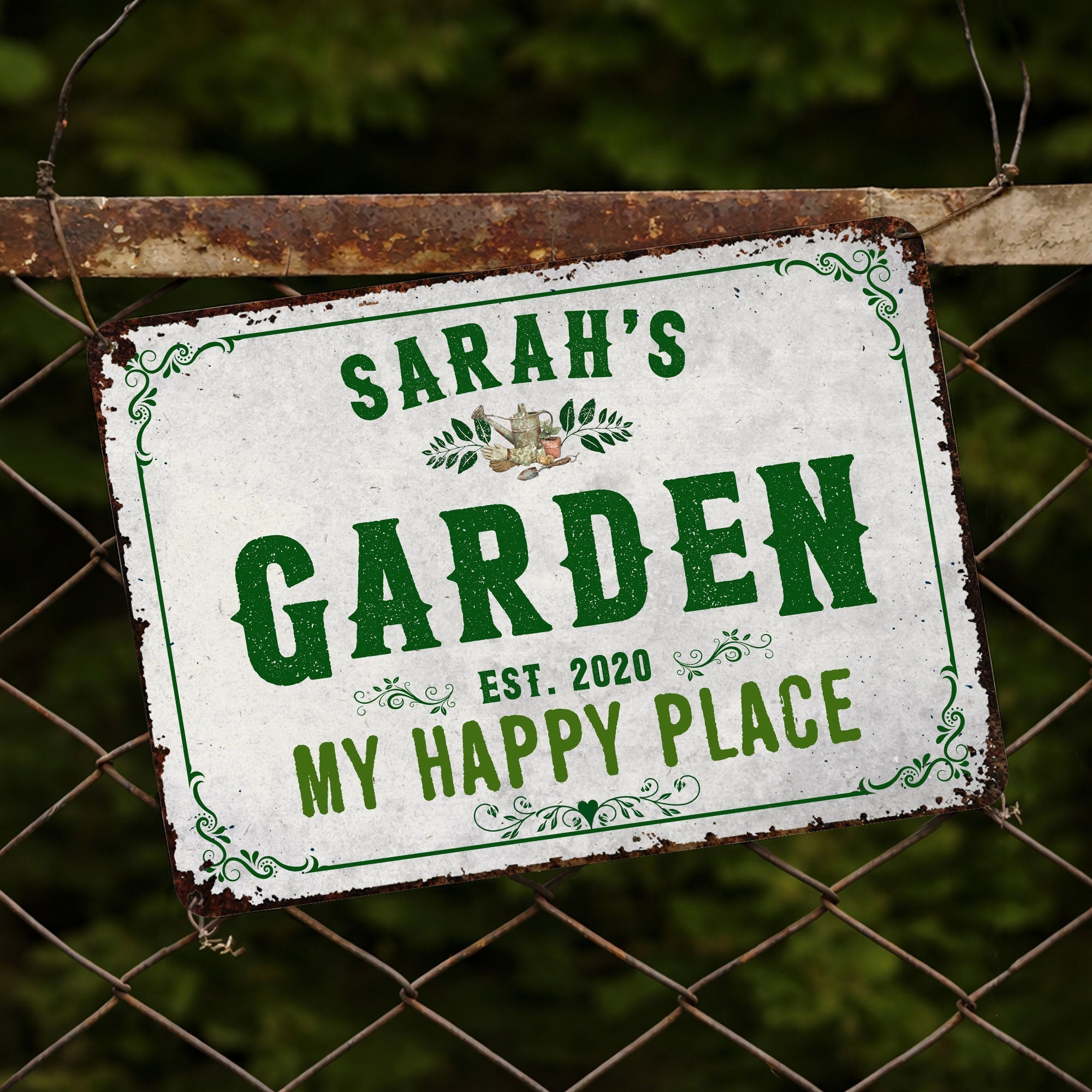 Personalized Metal Sign Garden Decor Custom Name Gift for Mom