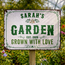 Load image into Gallery viewer, Personalized Metal Sign Garden Decor Custom Name Gift for Mom
