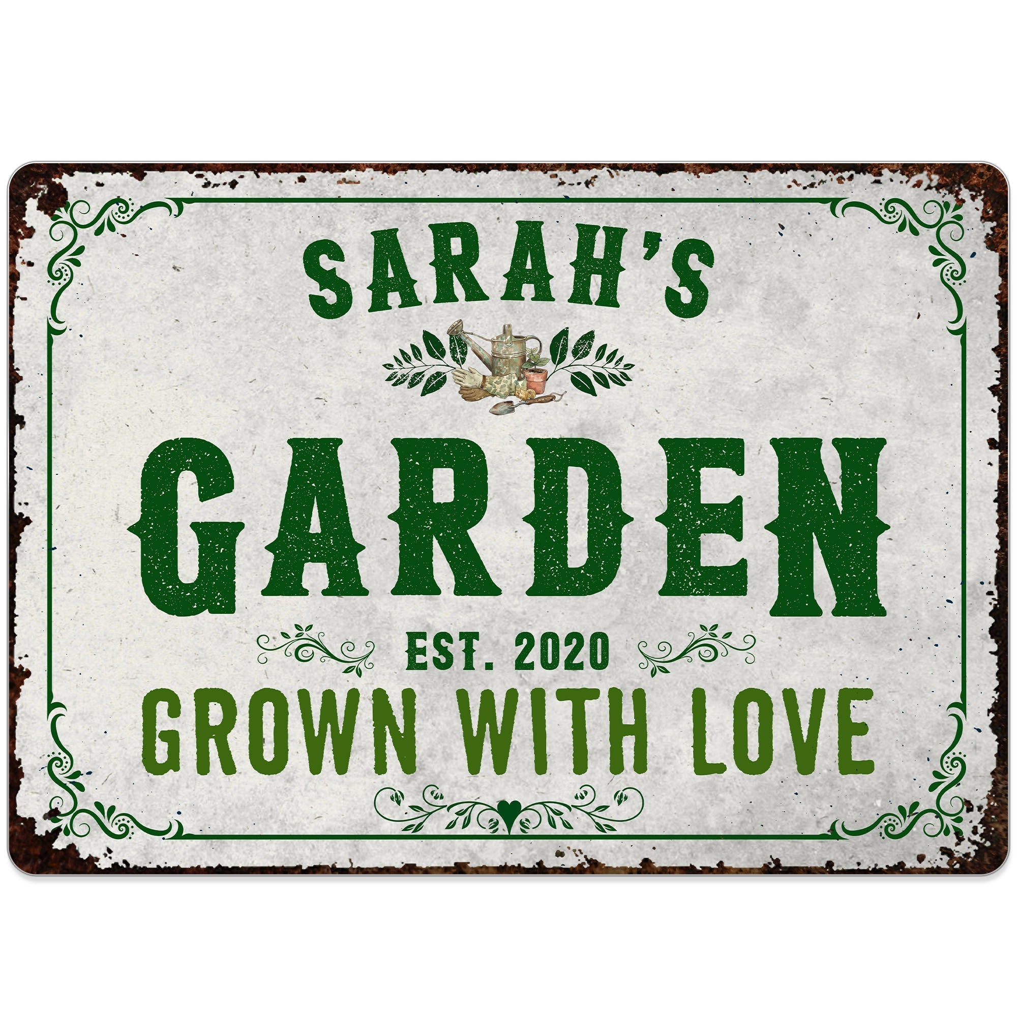 Personalized Metal Sign Garden Decor Custom Name Gift for Mom