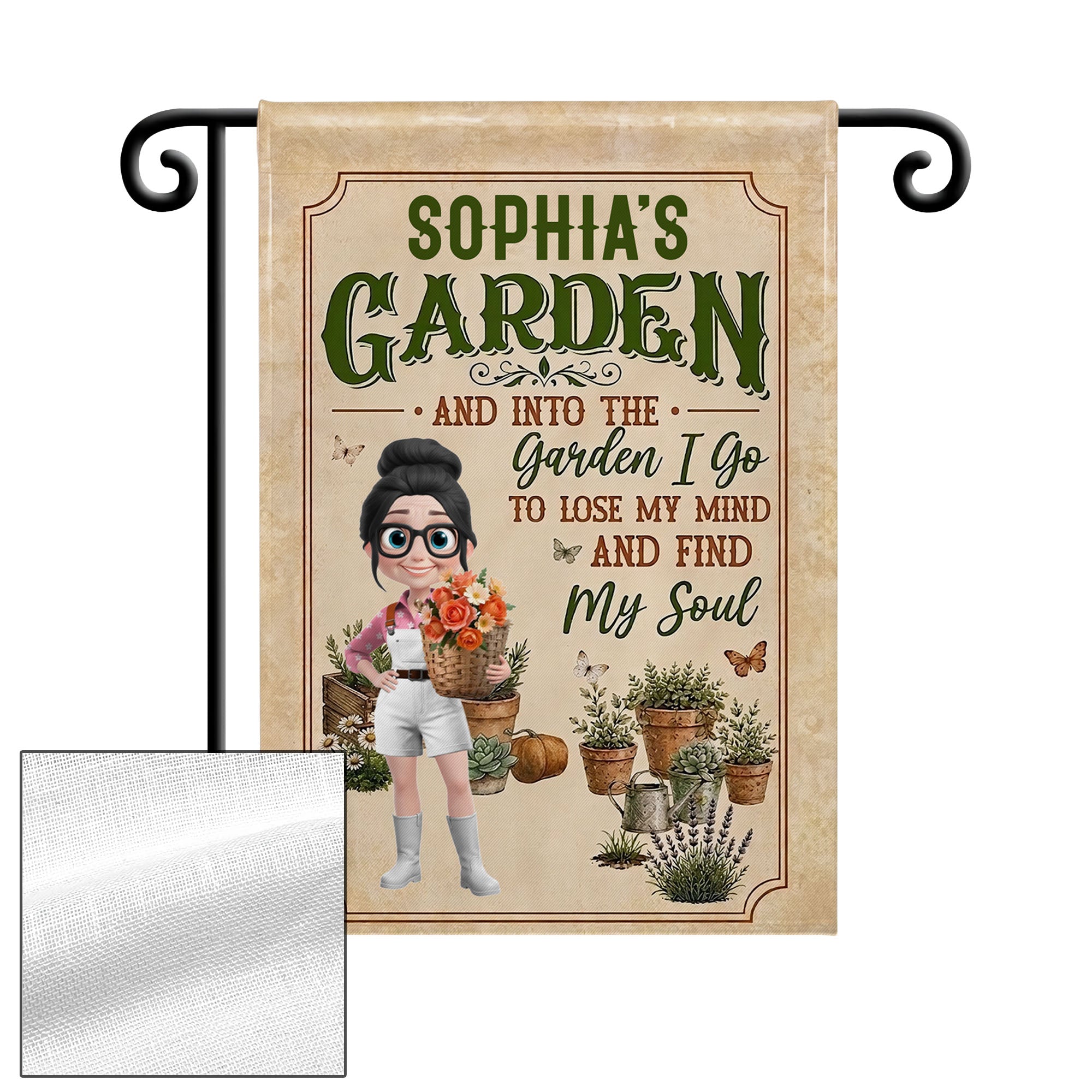 Personalized Double-Sided Garden Flag Custom Name Gift for Mom