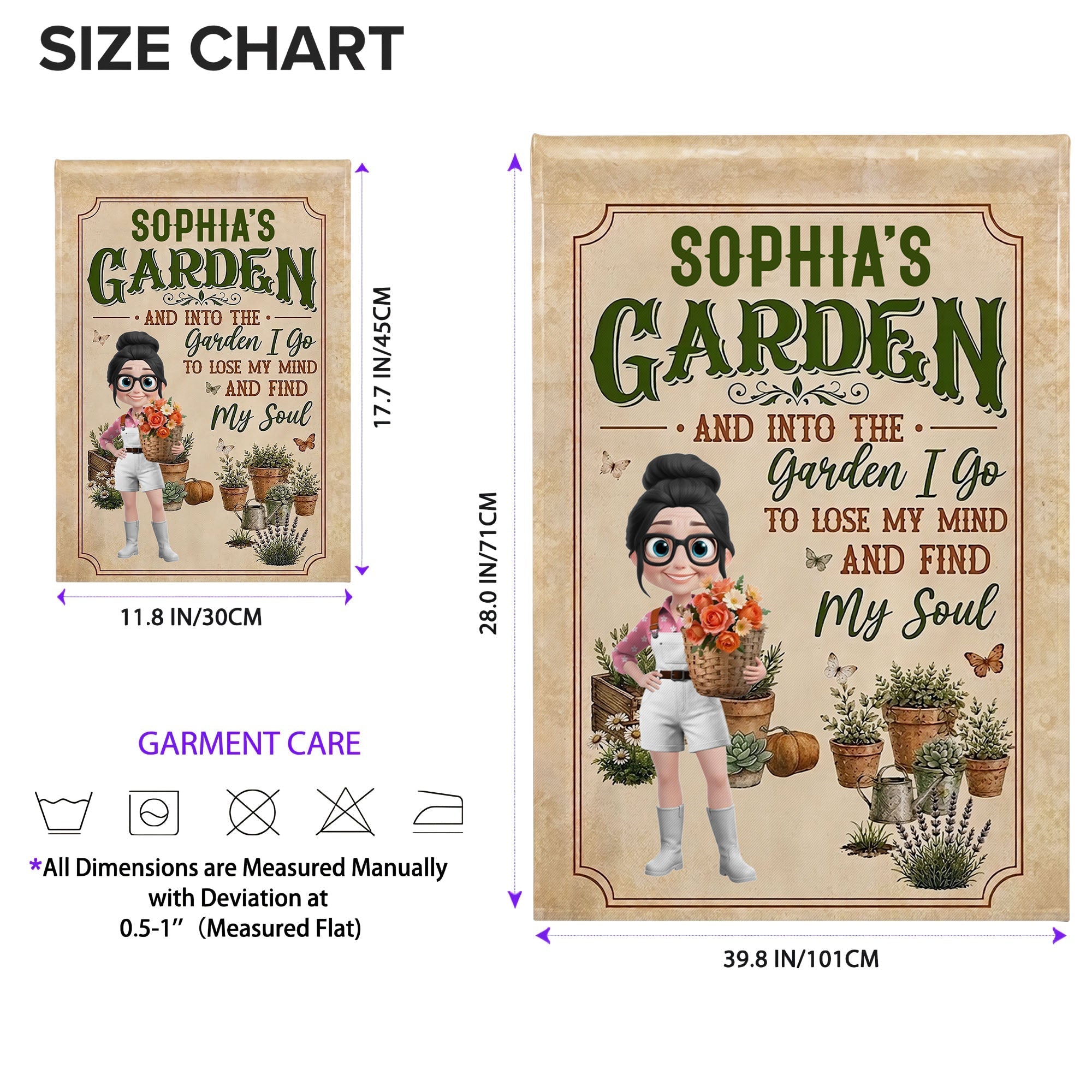 Personalized Double-Sided Garden Flag Custom Name Gift for Mom