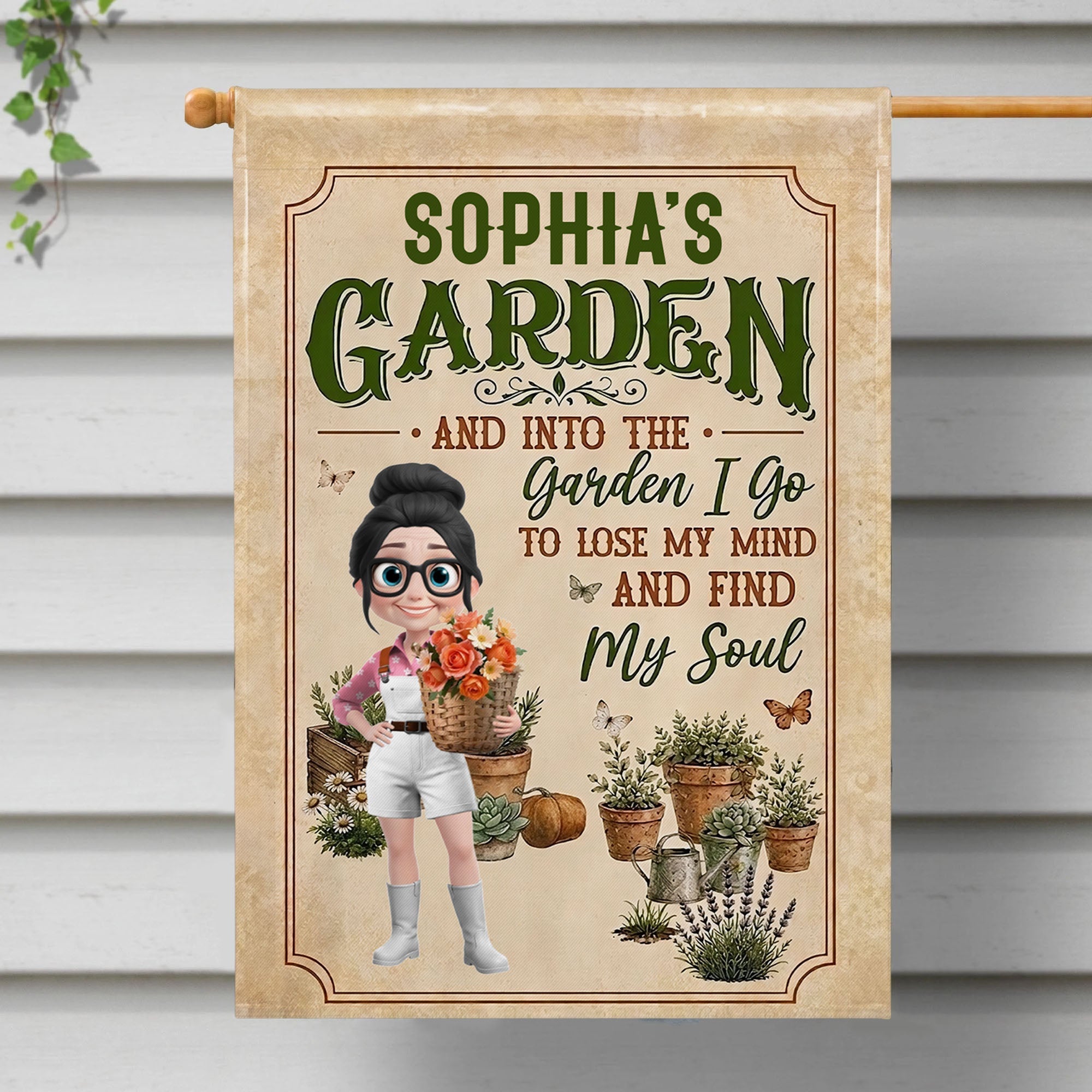 Personalized Double-Sided Garden Flag Custom Name Gift for Mom