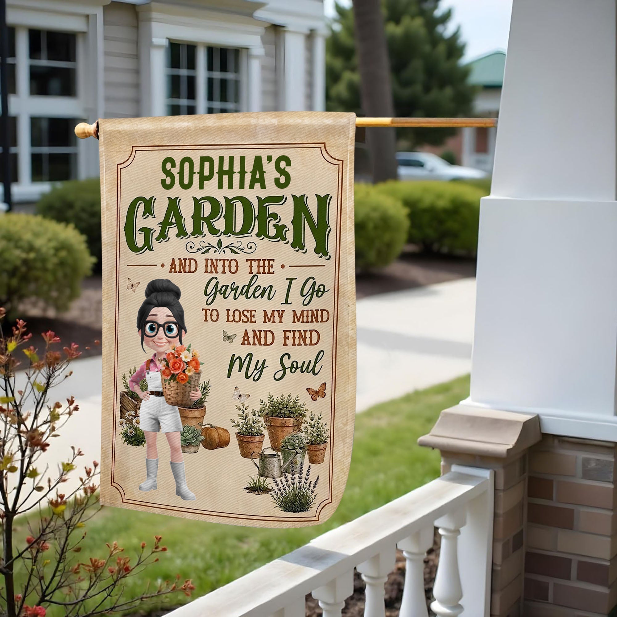 Personalized Double-Sided Garden Flag Custom Name Gift for Mom