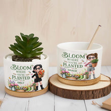 Load image into Gallery viewer, Personalized Ceramic Plant Pot Custom Name Gift for Mom
