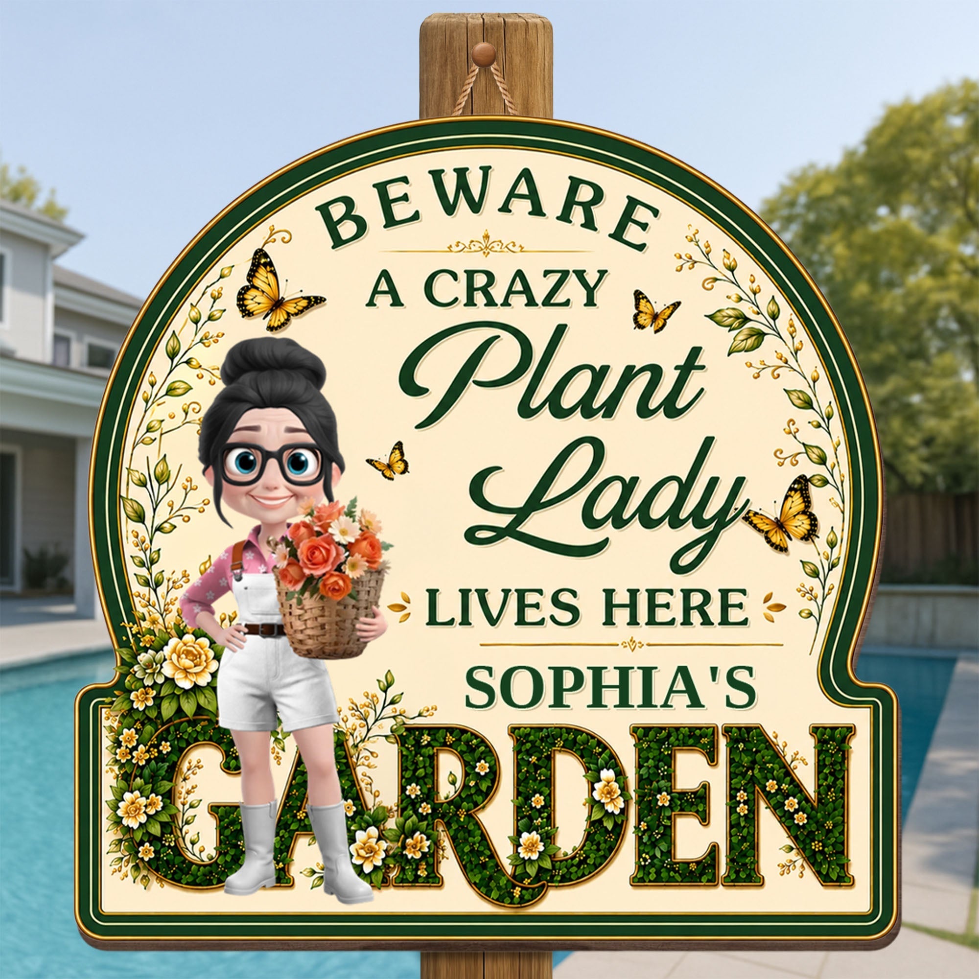 Personalized Custom Shaped Wood Sign for Garden Lovers - Unique Gift