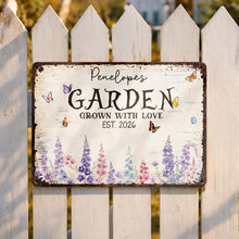 Load image into Gallery viewer, Personalized Floral Metal Sign with Butterflies Gift for Mom
