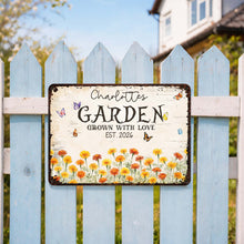 Load image into Gallery viewer, Personalized Floral Metal Sign with Butterflies Gift for Mom
