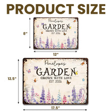 Load image into Gallery viewer, Personalized Floral Metal Sign with Butterflies Gift for Mom
