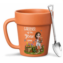 Load image into Gallery viewer, Personalized Plant Pot Ceramic Mug Custom Gardening Gift for Mom

