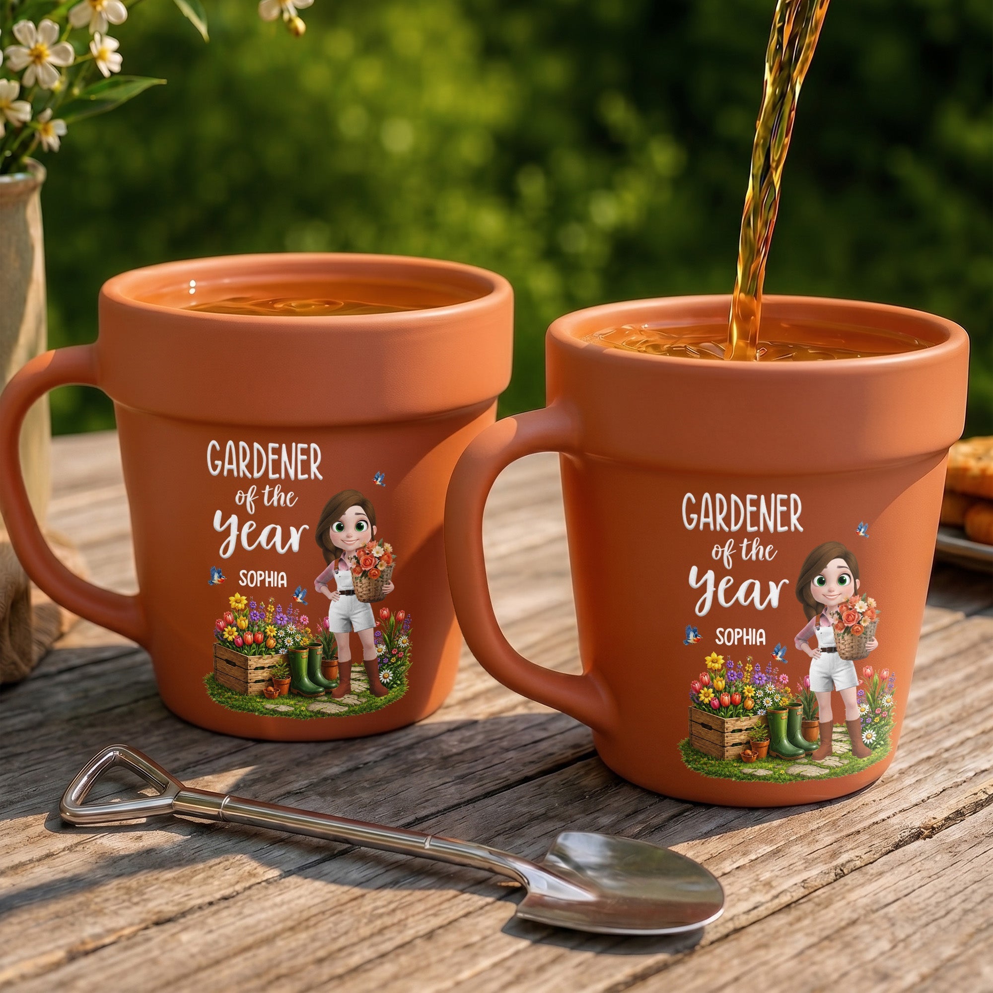 Personalized Plant Pot Ceramic Mug Custom Gardening Gift for Mom