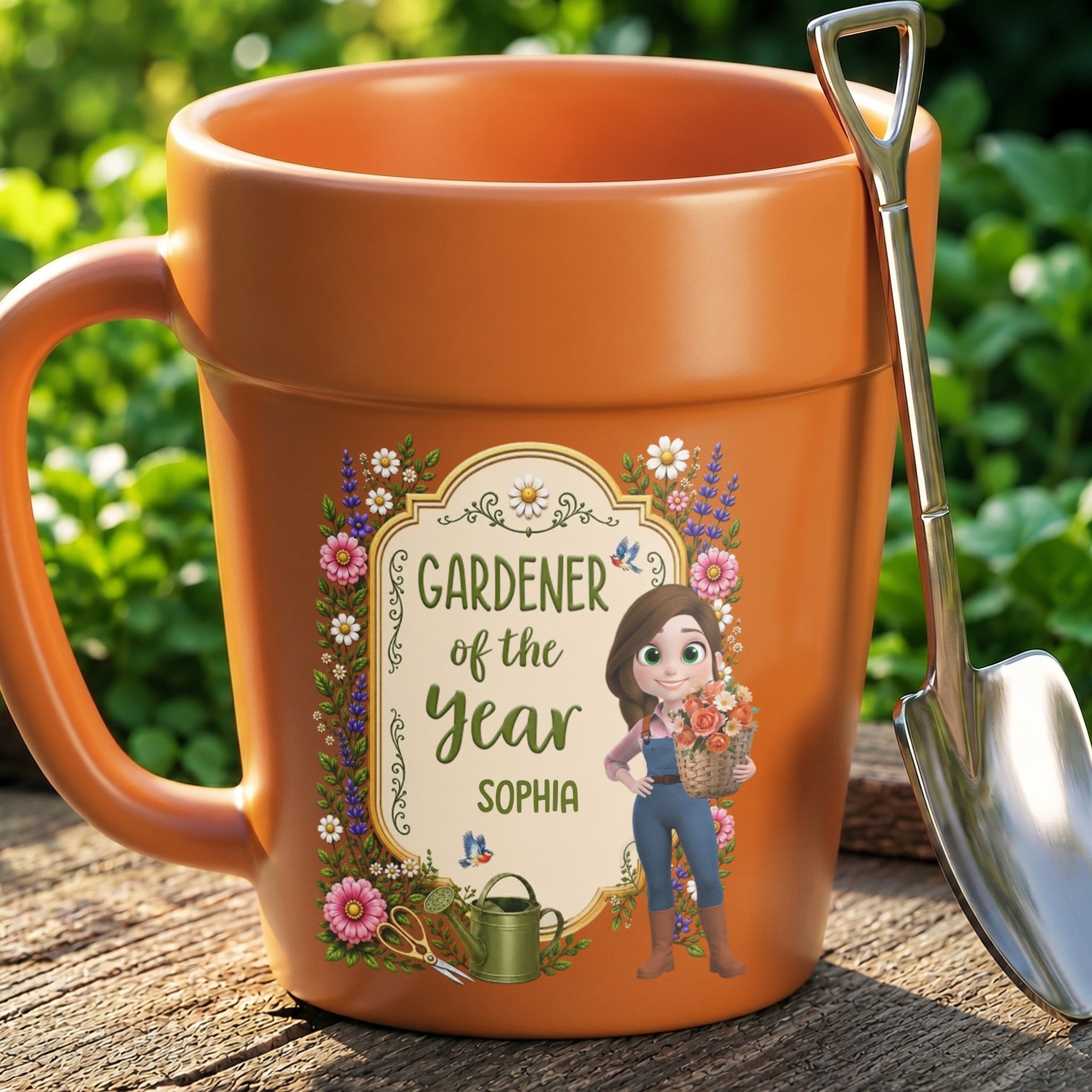Personalized Flower Pot Mug Custom Gift for Gardeners