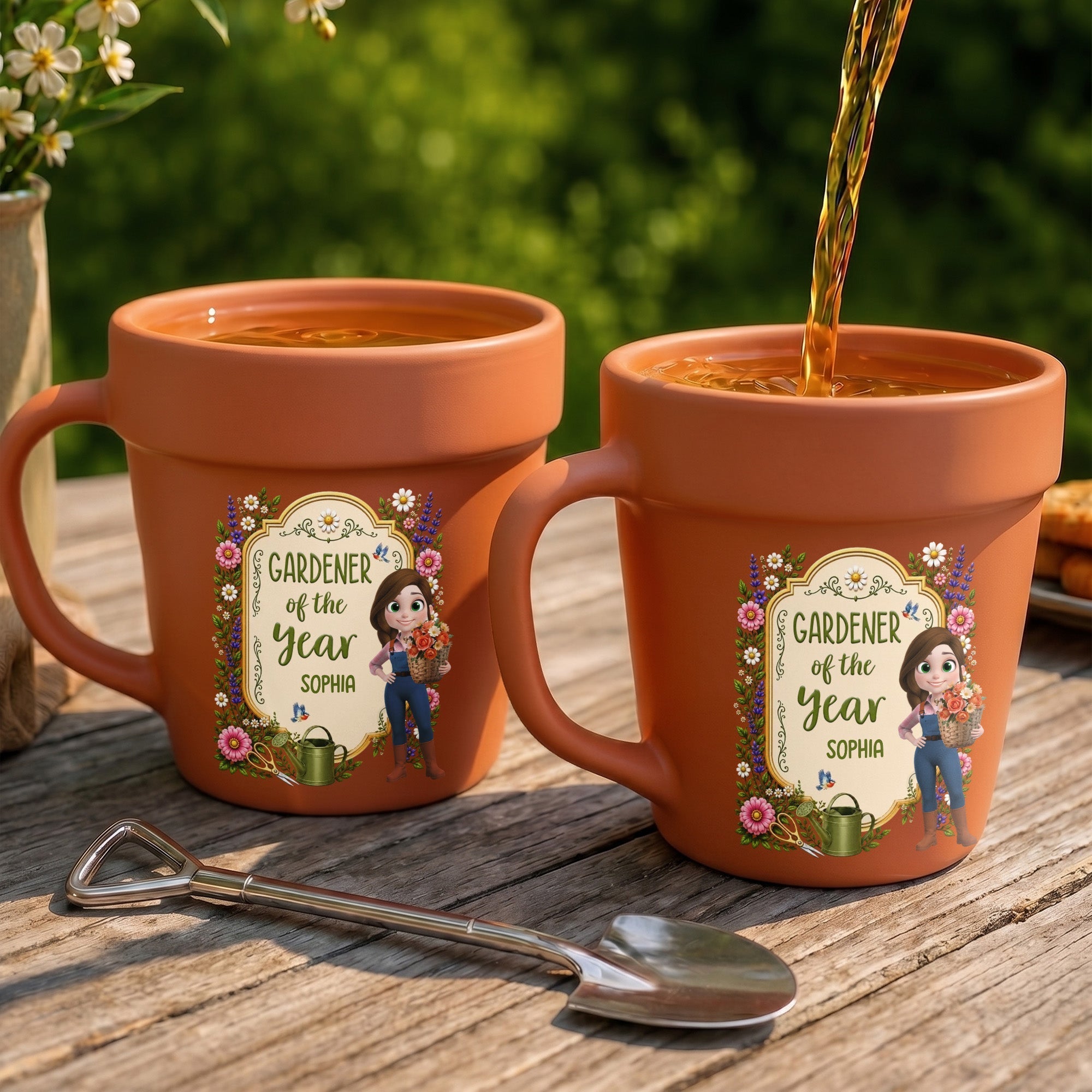 Personalized Flower Pot Mug Custom Gift for Gardeners