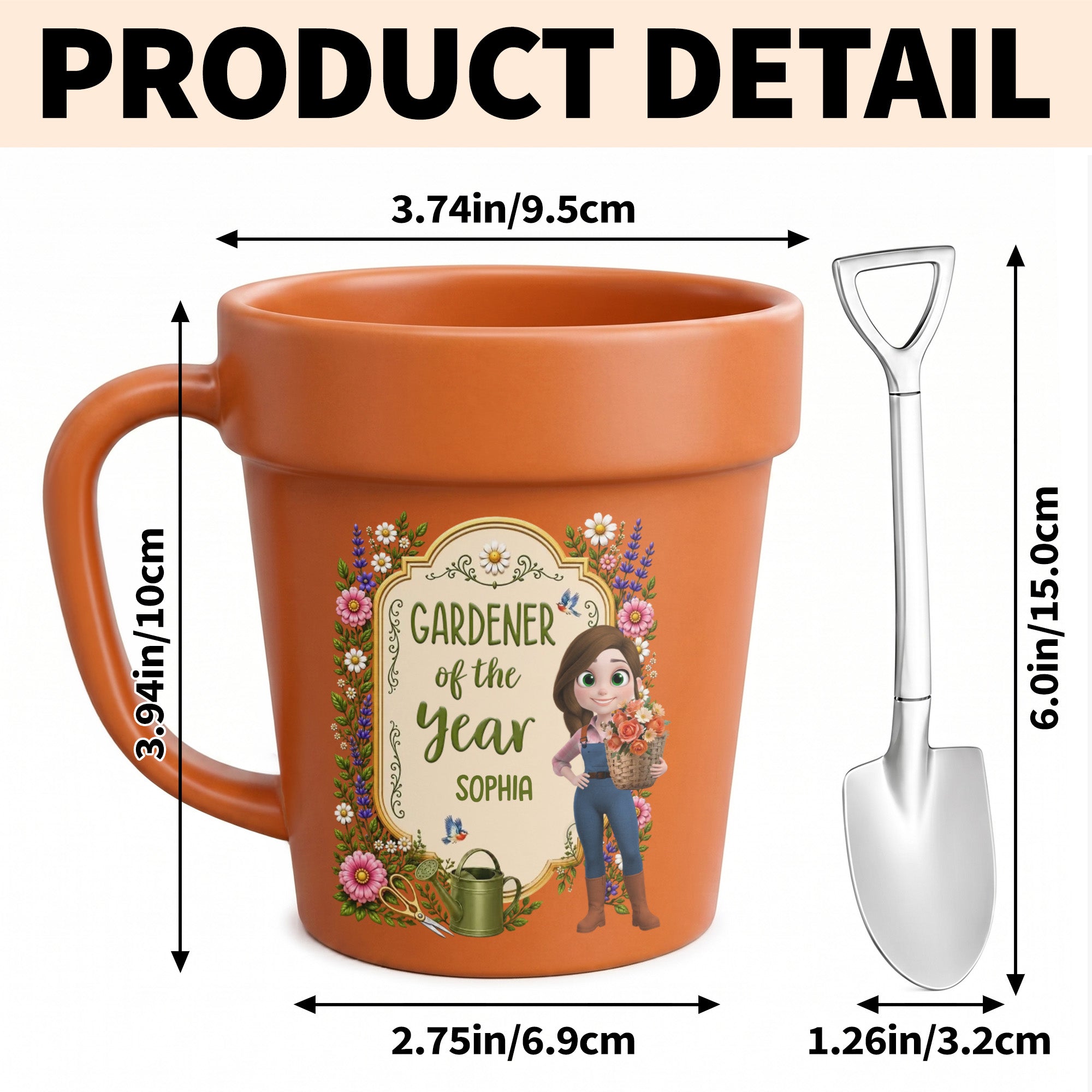 Personalized Flower Pot Mug Custom Gift for Gardeners