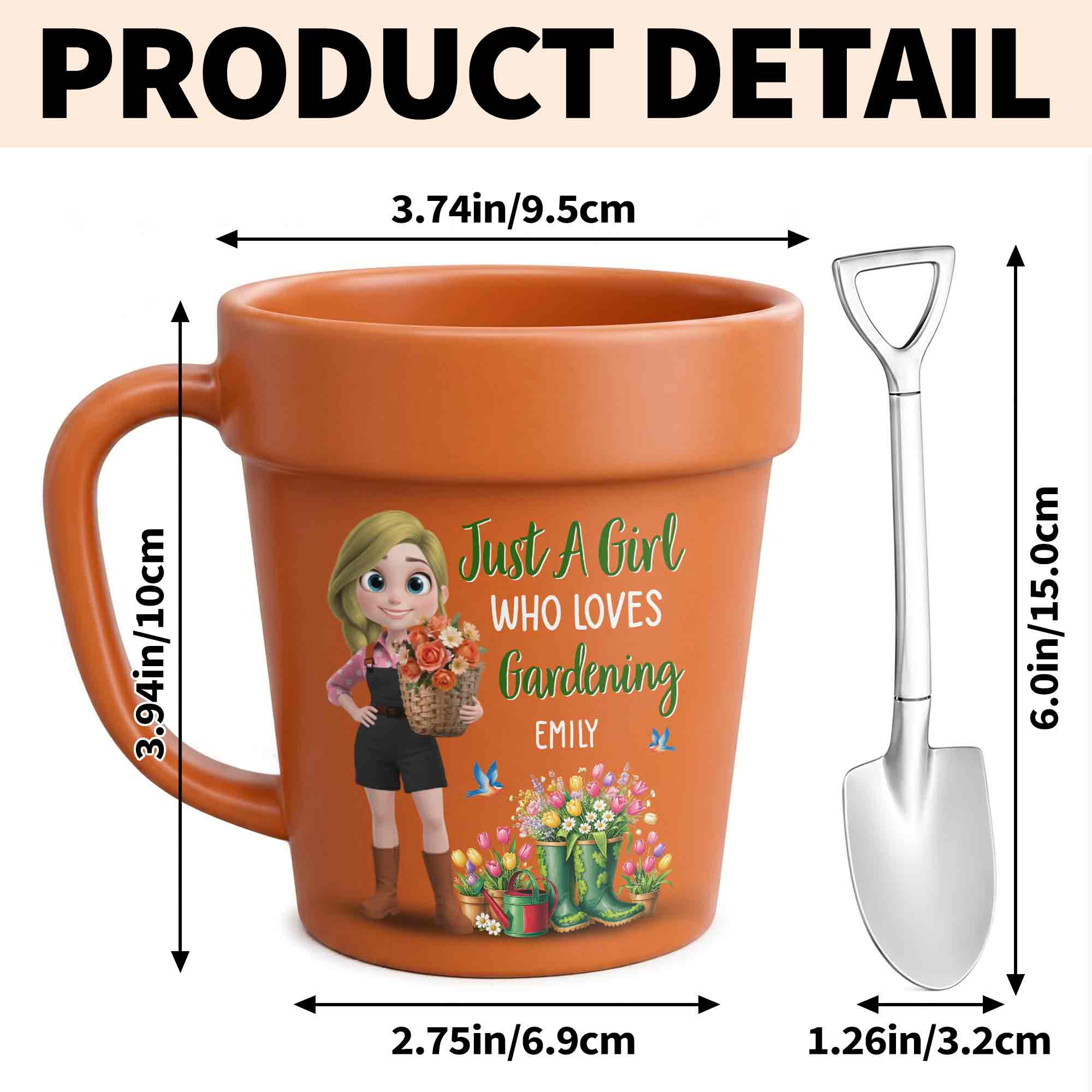 Personalized Plant Pot Ceramic Mug Custom Name Gardening Gift