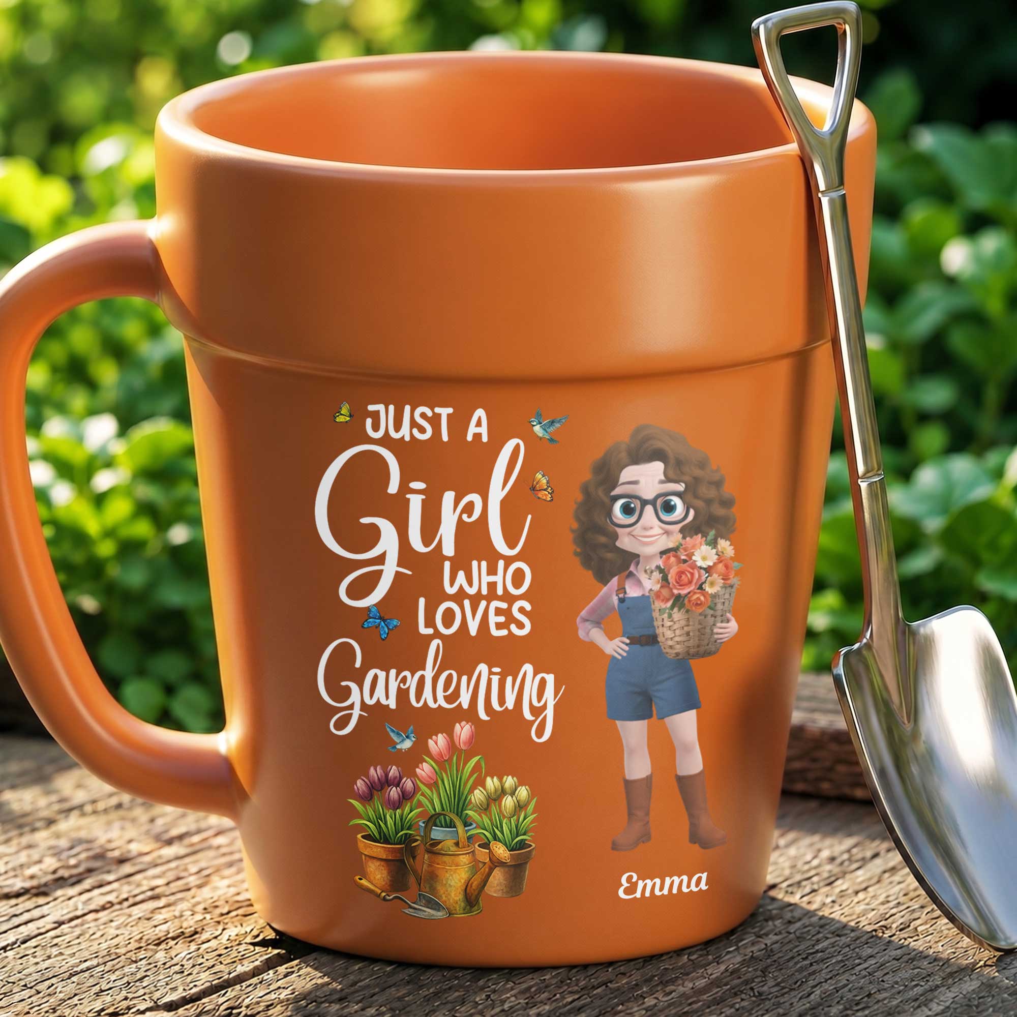 Personalized Plant Pot Ceramic Mug Custom Gift for Gardener