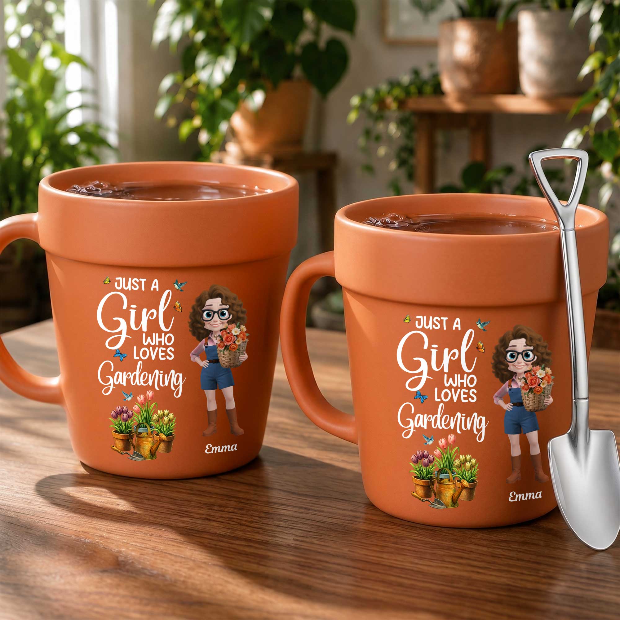 Personalized Plant Pot Ceramic Mug Custom Gift for Gardener
