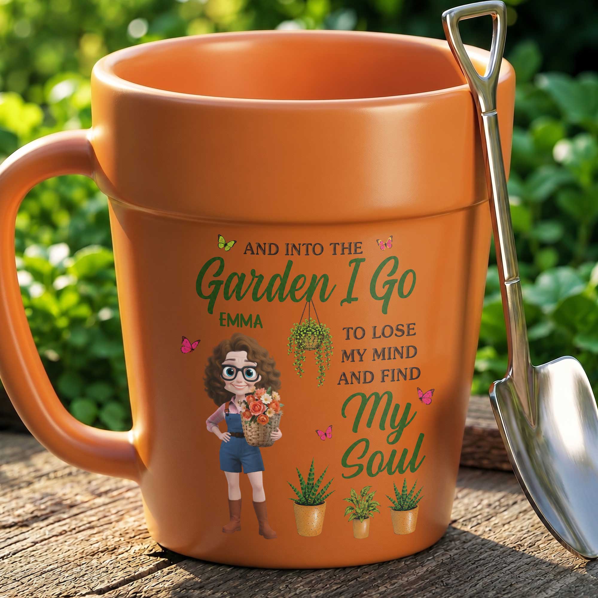 Personalized Ceramic Plant Pot Mug Custom Gift for Gardeners