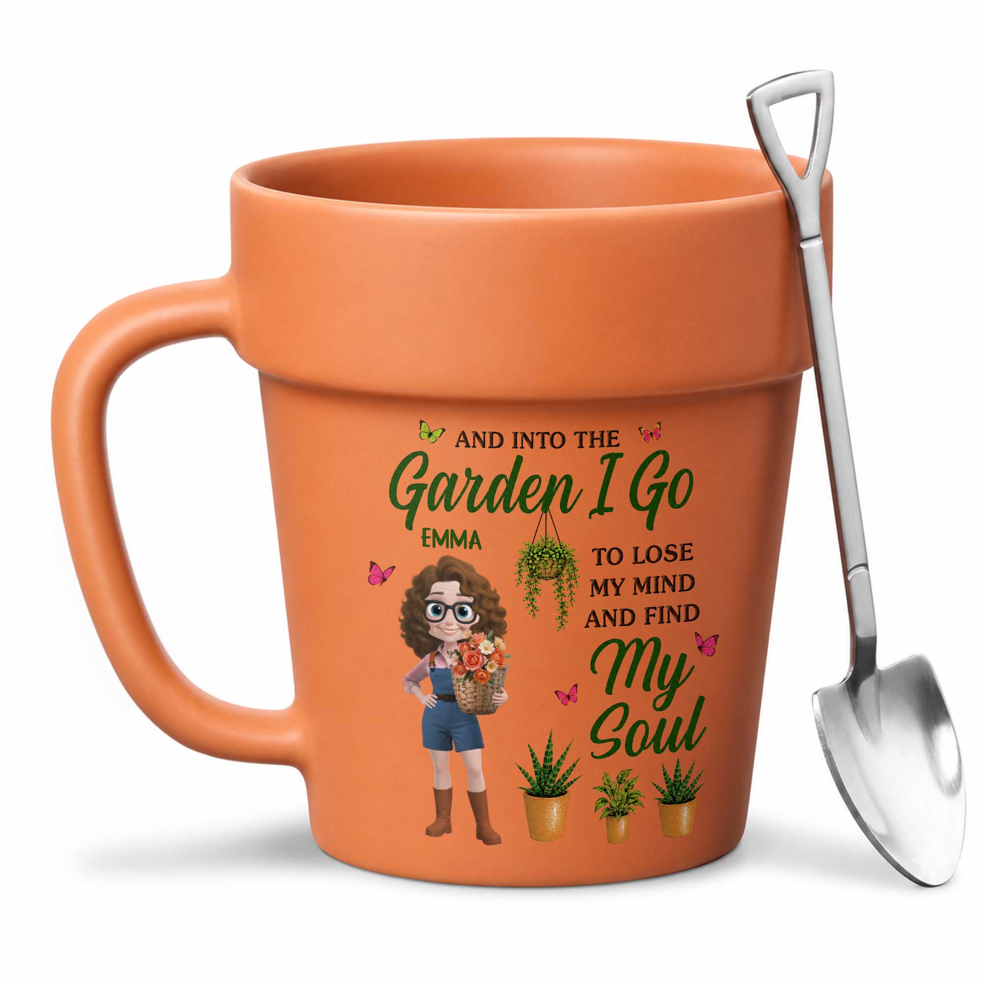 Personalized Ceramic Plant Pot Mug Custom Gift for Gardeners