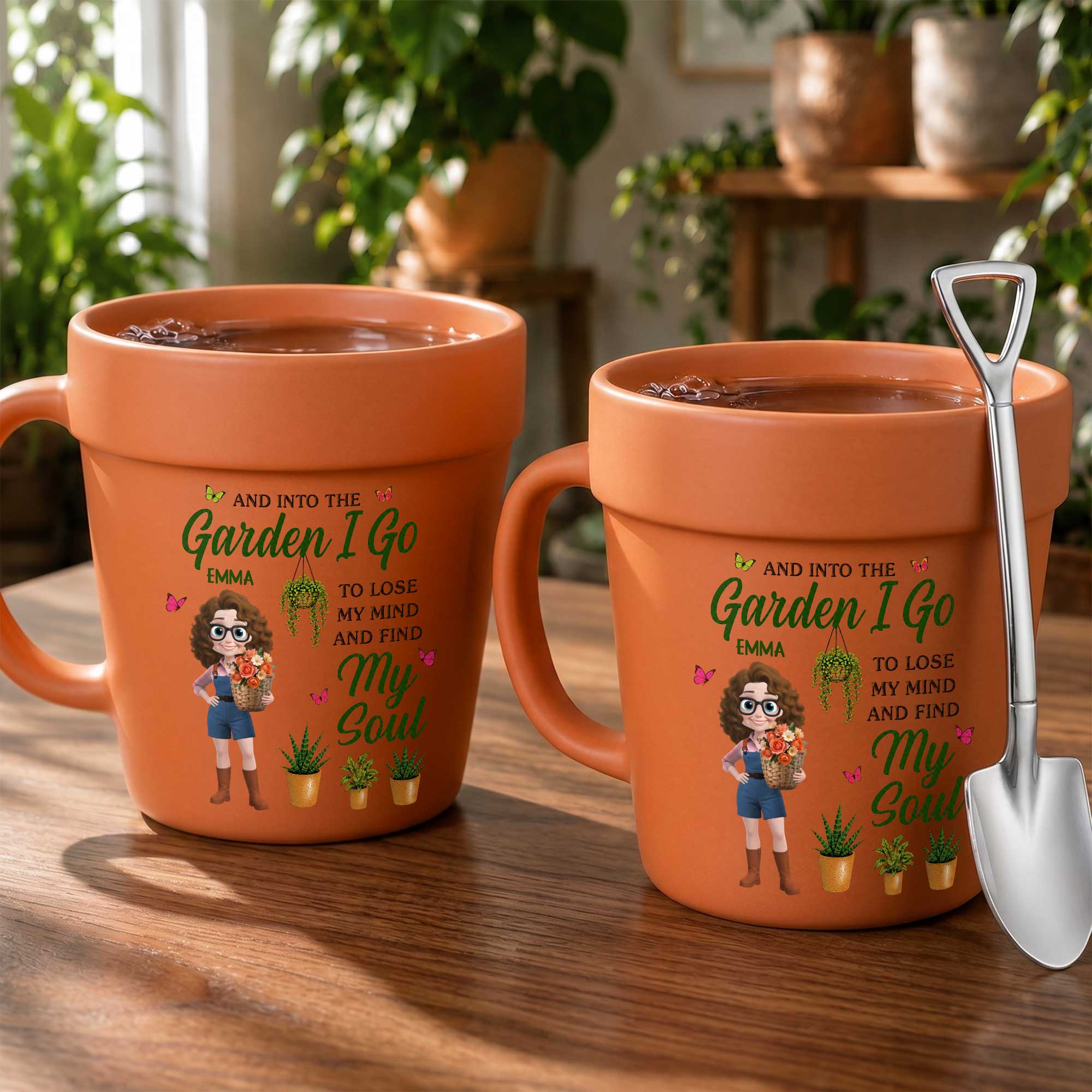 Personalized Ceramic Plant Pot Mug Custom Gift for Gardeners