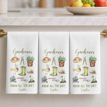 Load image into Gallery viewer, Personalized Gardener Kitchen Towel Custom Name Gift Idea
