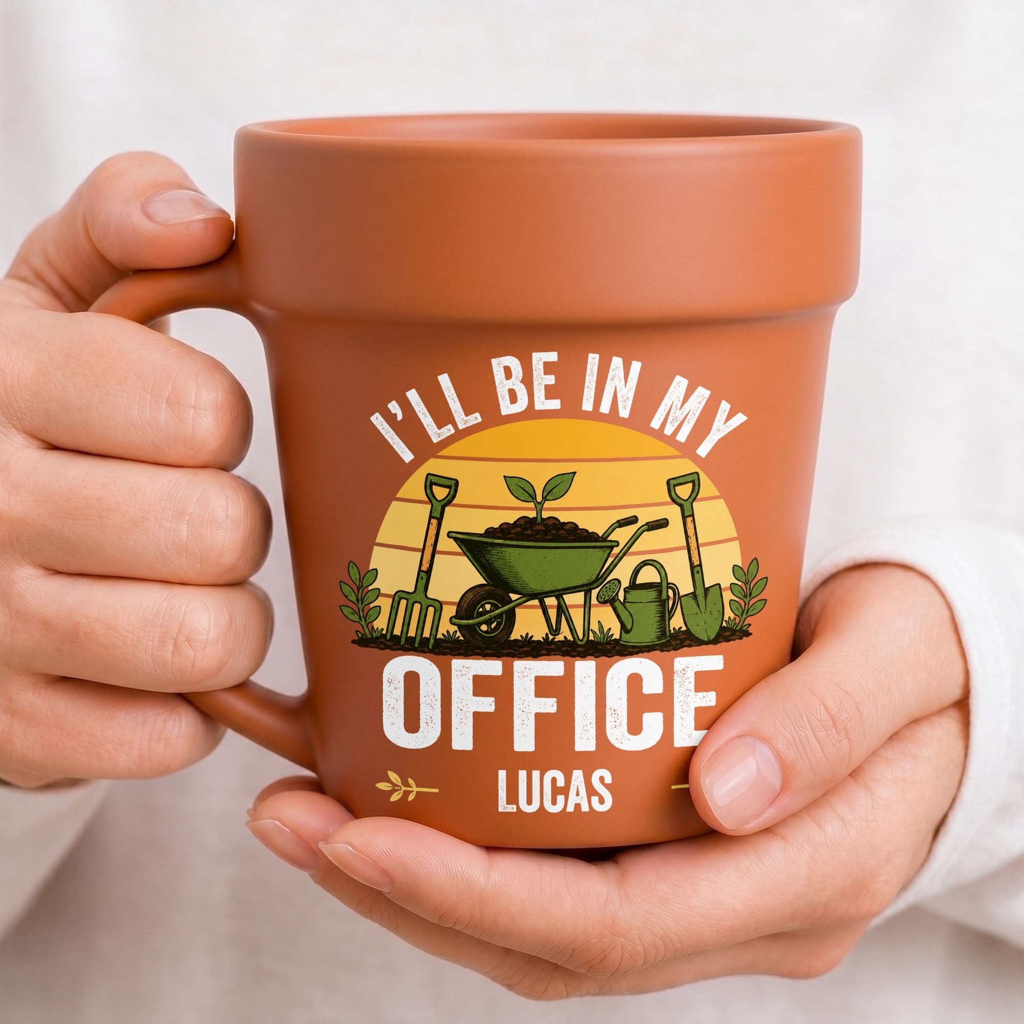 Personalized Plant Pot Ceramic Mug Custom Gift for Gardener