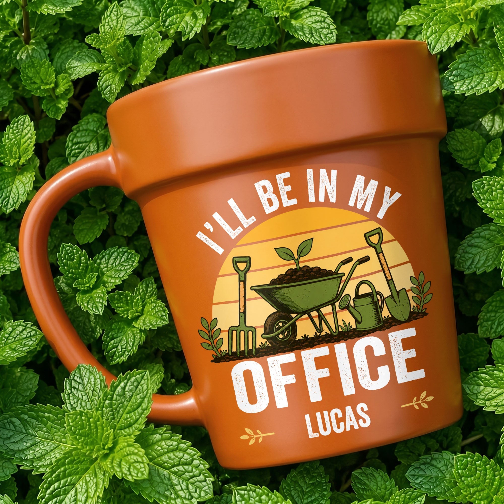 Personalized Plant Pot Ceramic Mug Custom Gift for Gardener