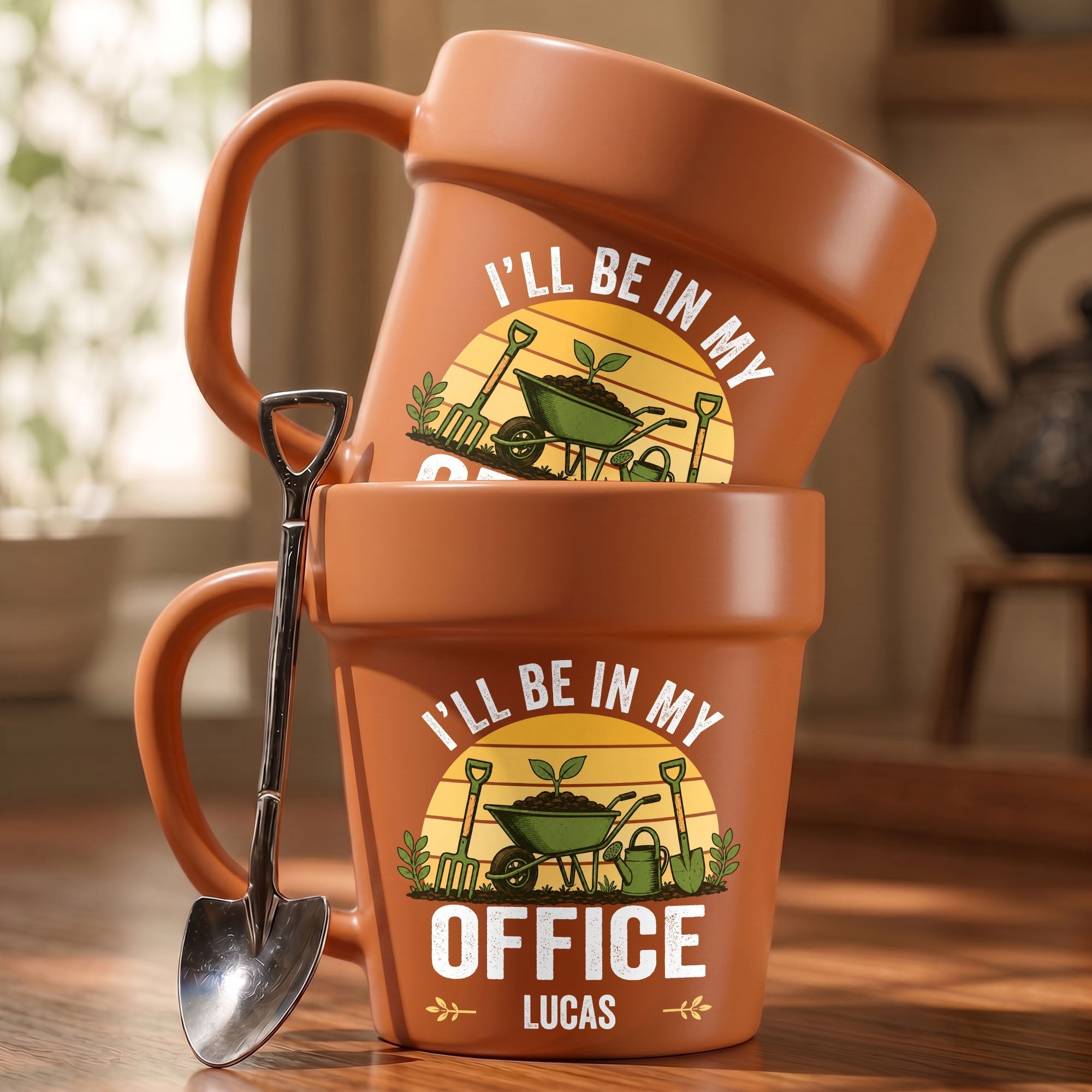 Personalized Plant Pot Ceramic Mug Custom Gift for Gardener