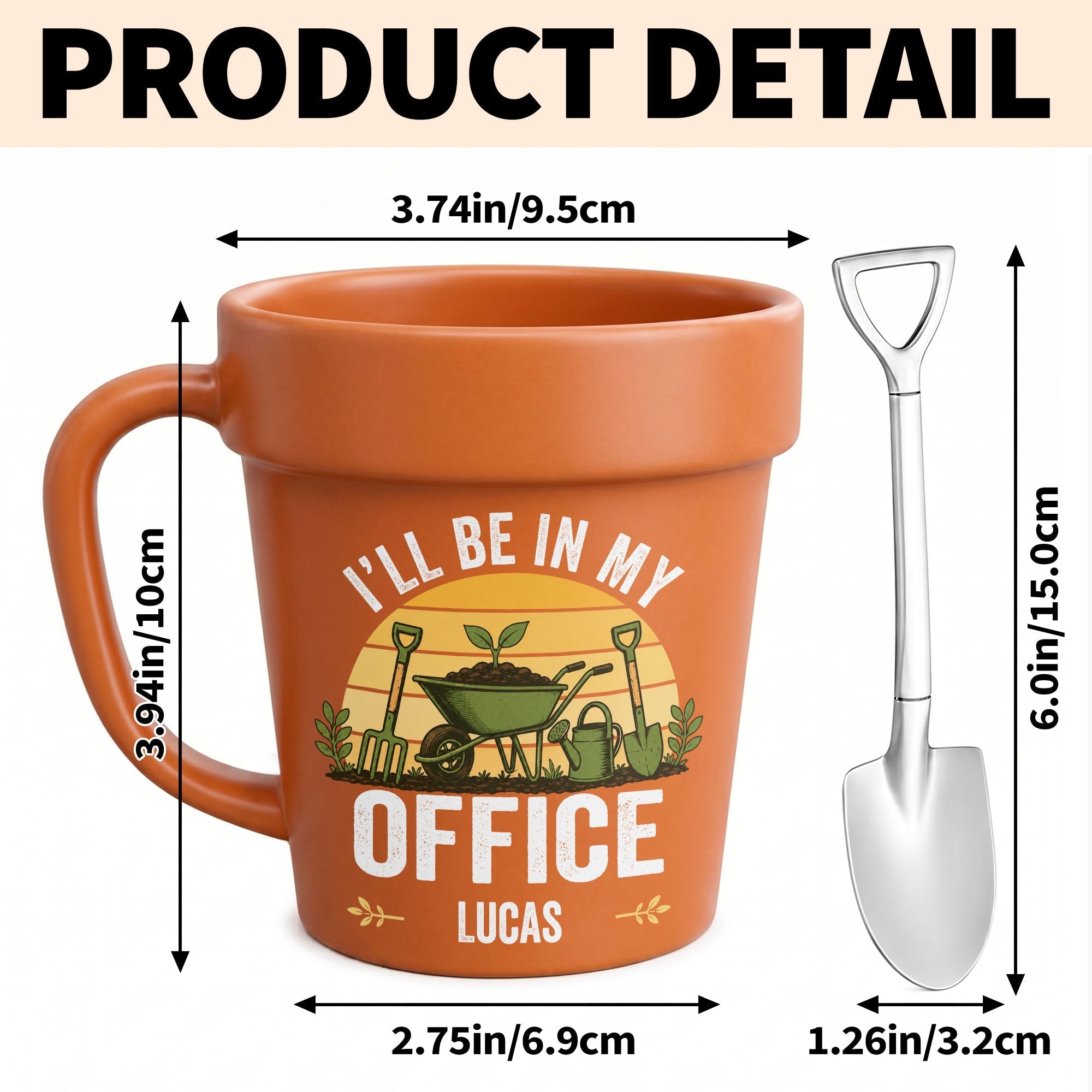 Personalized Plant Pot Ceramic Mug Custom Gift for Gardener