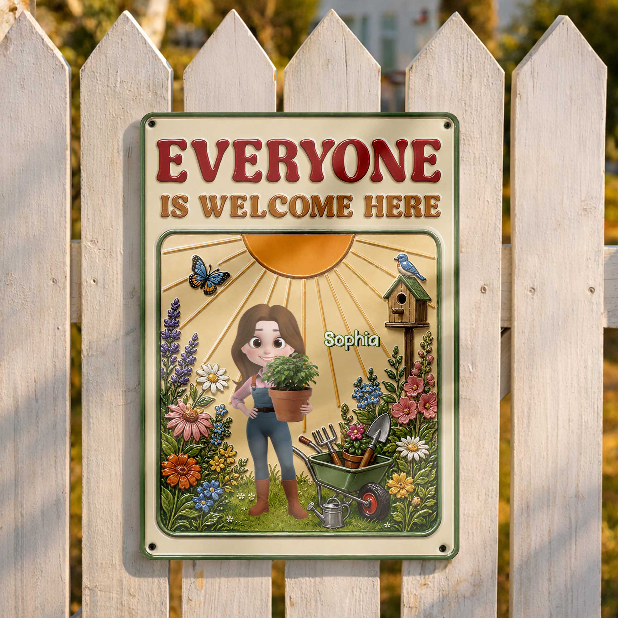 Personalized Garden Metal Sign Custom Name Gift for Gardener