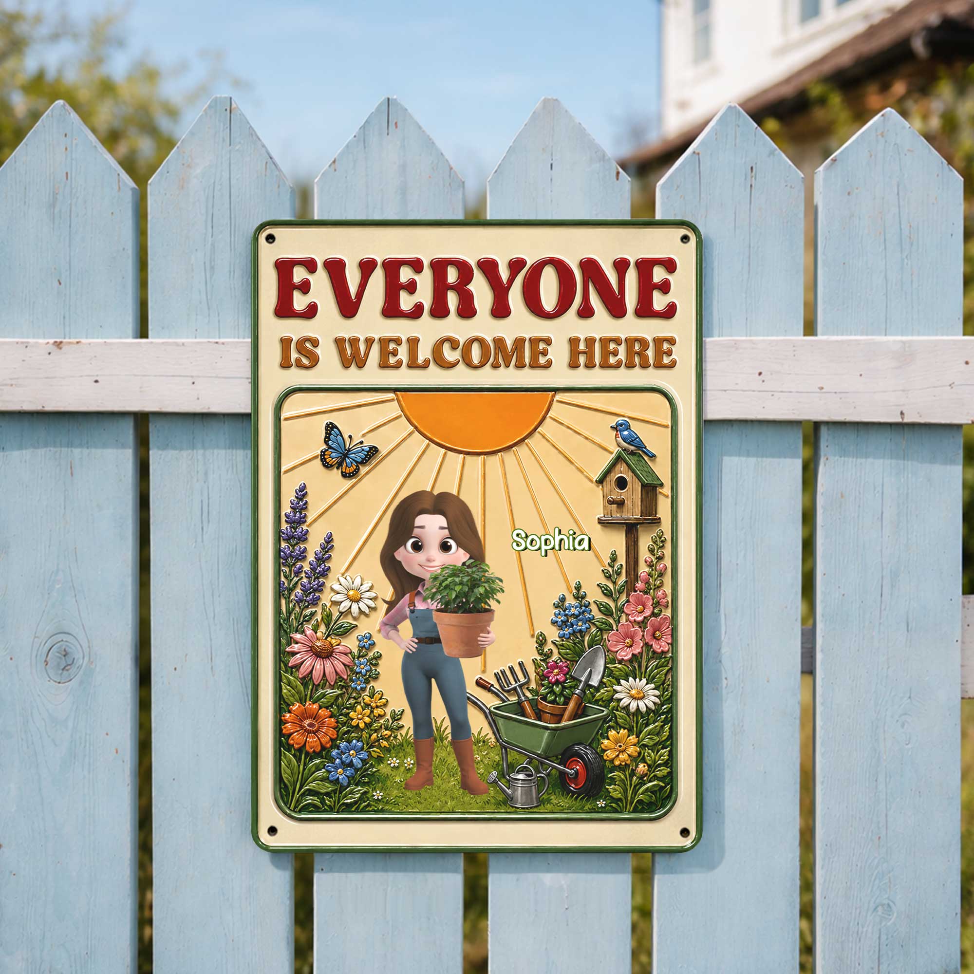 Personalized Garden Metal Sign Custom Name Gift for Gardener