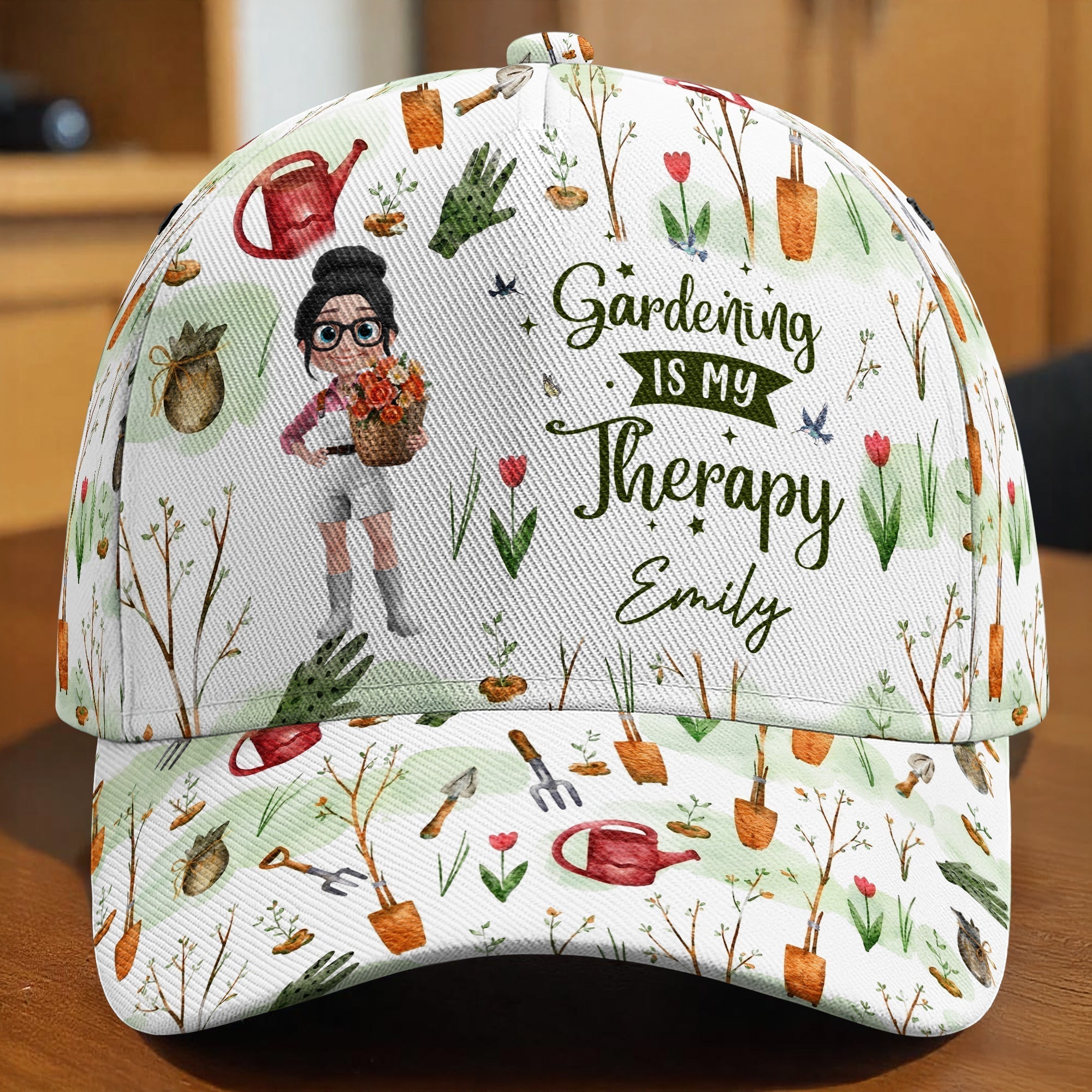 Personalized Classic Cap Gardening Tools Custom Name Gift for Her