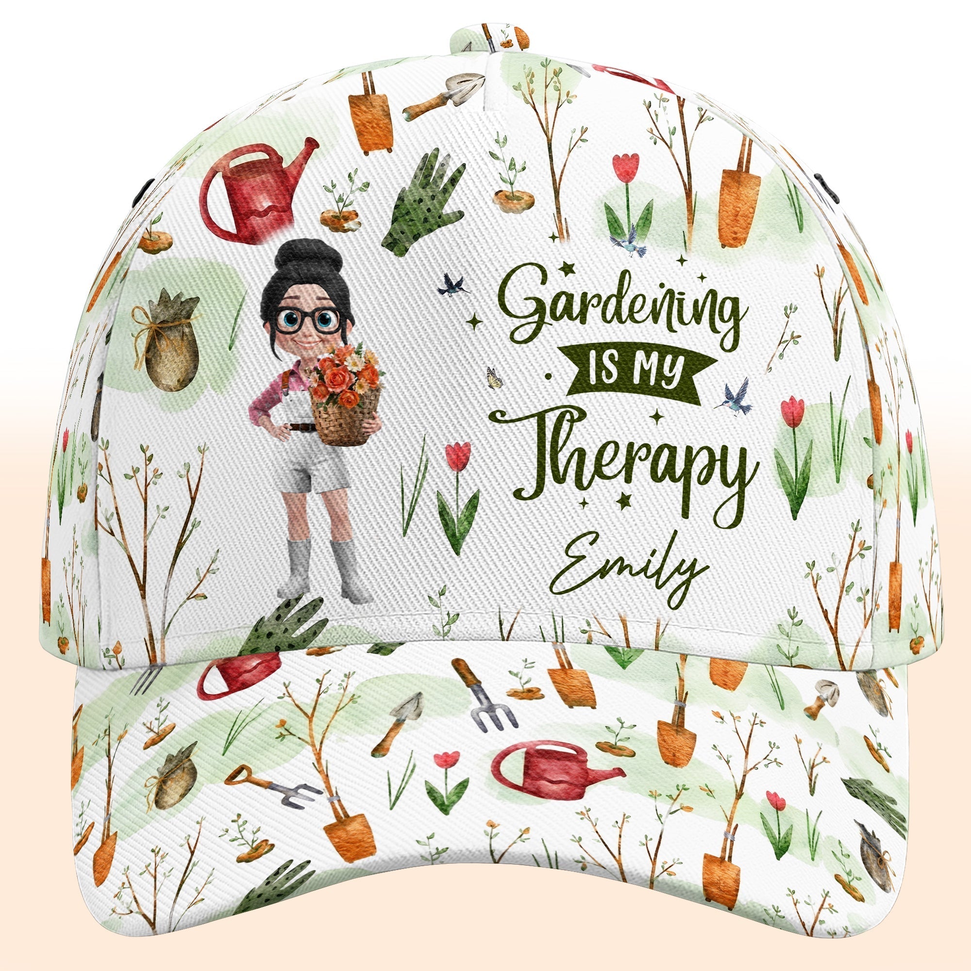 Personalized Classic Cap Gardening Tools Custom Name Gift for Her