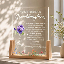 Load image into Gallery viewer, Personalized Acrylic Night Light Custom for Granddaughter Flower Gift
