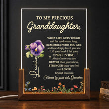 Load image into Gallery viewer, Personalized Acrylic Night Light Custom for Granddaughter Flower Gift

