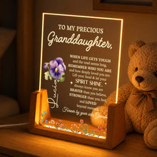 Load image into Gallery viewer, Personalized Acrylic Night Light Custom for Granddaughter Flower Gift
