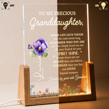 Load image into Gallery viewer, Personalized Acrylic Night Light Custom for Granddaughter Flower Gift
