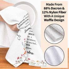 Load image into Gallery viewer, Personalized Kitchen Towel Gift for Granddaughter Birth Month Flowers
