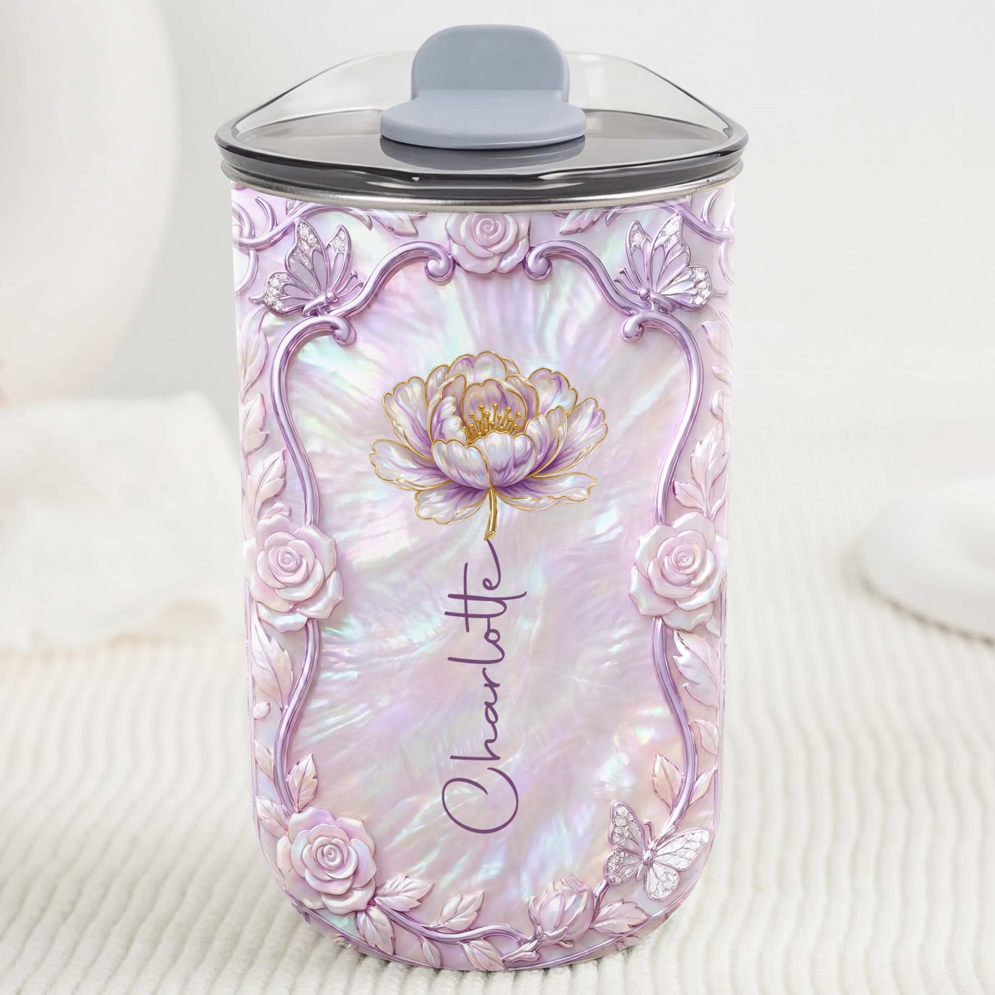 Personalized Custom 10oz Birth Month Flower Tumbler Gift