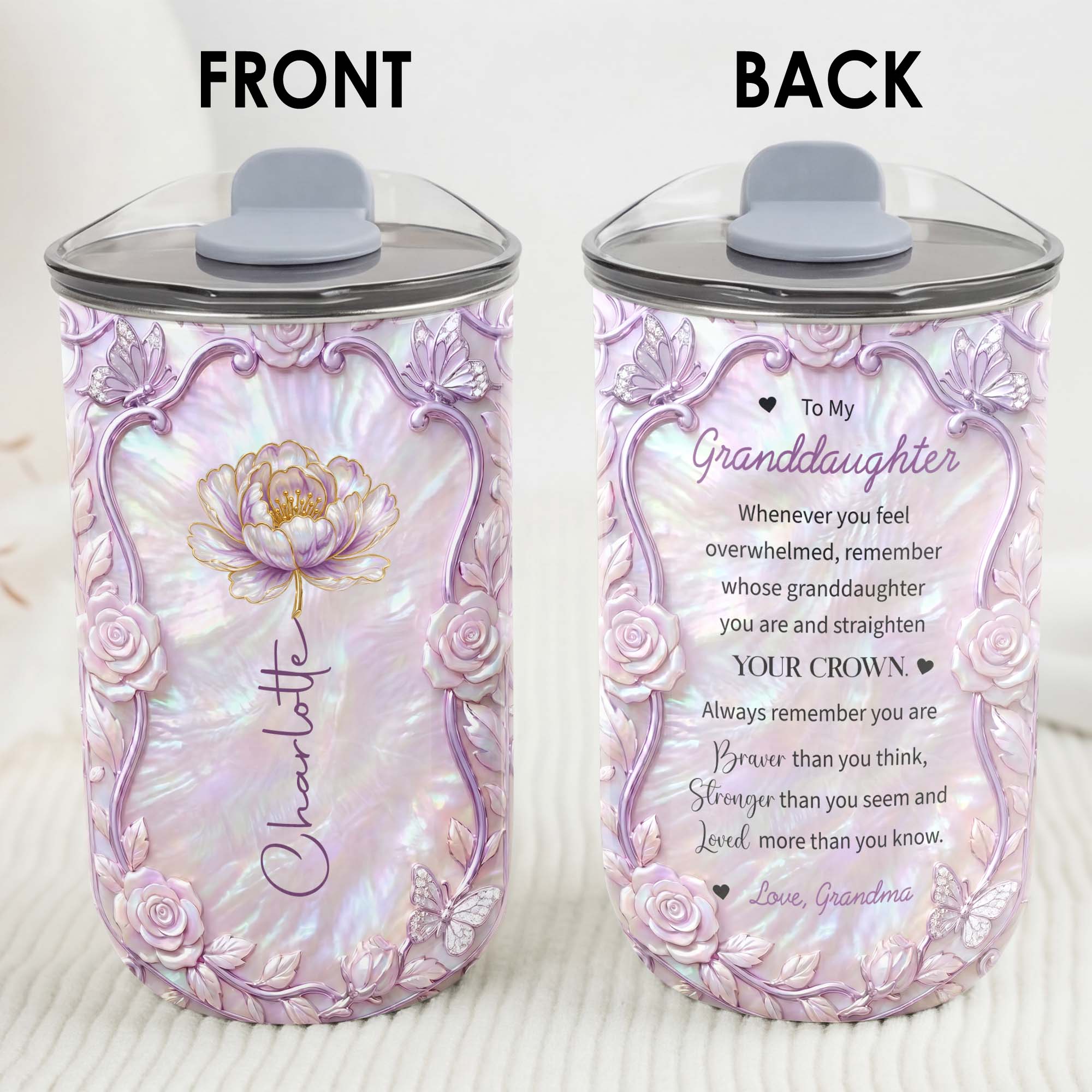 Personalized Custom 10oz Birth Month Flower Tumbler Gift