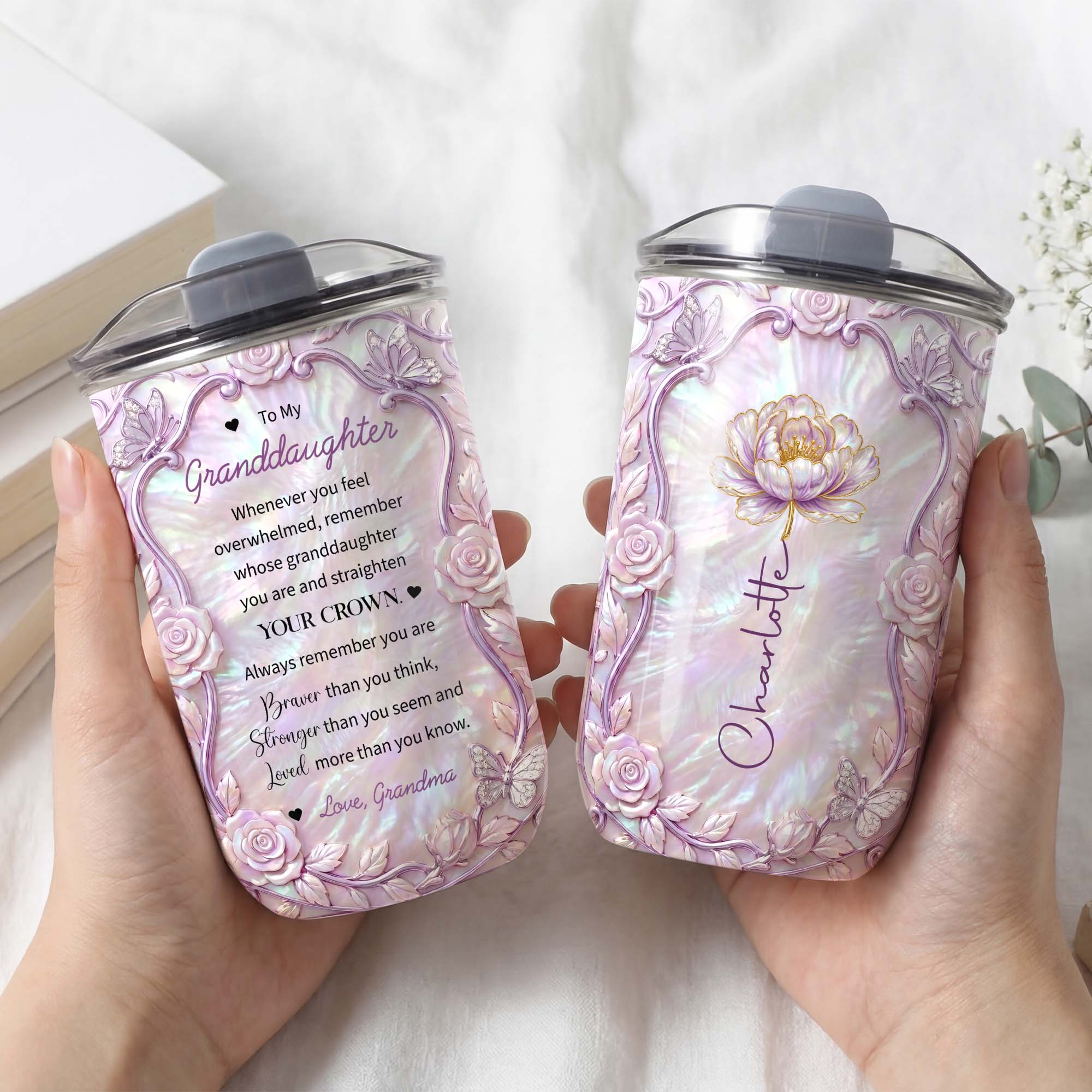 Personalized Custom 10oz Birth Month Flower Tumbler Gift