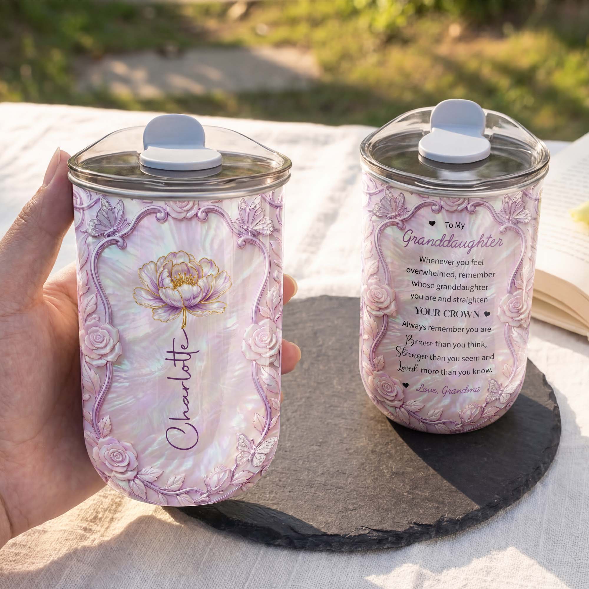 Personalized Custom 10oz Birth Month Flower Tumbler Gift