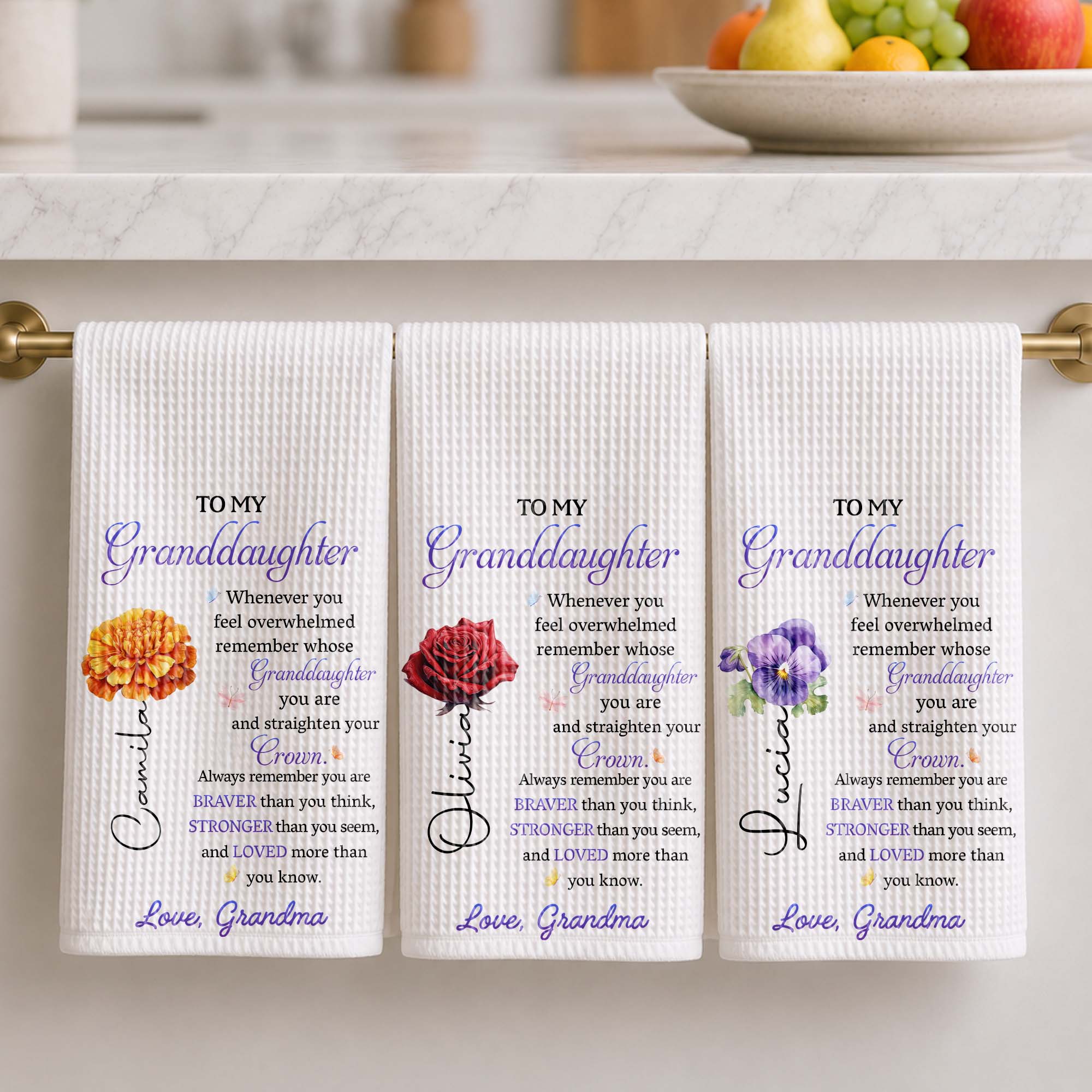 Personalized Kitchen Towel Custom Gift for Granddaughter